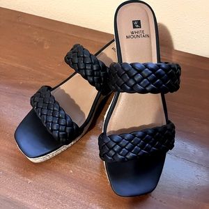 Braided faux-leather espadrilles